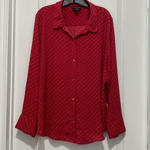 Liz Claiborne Red heart print top - XXL